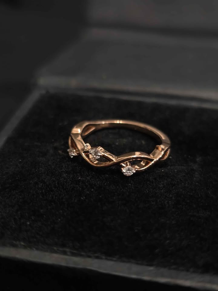 14k Rose Gold Twisted Thorn Ring