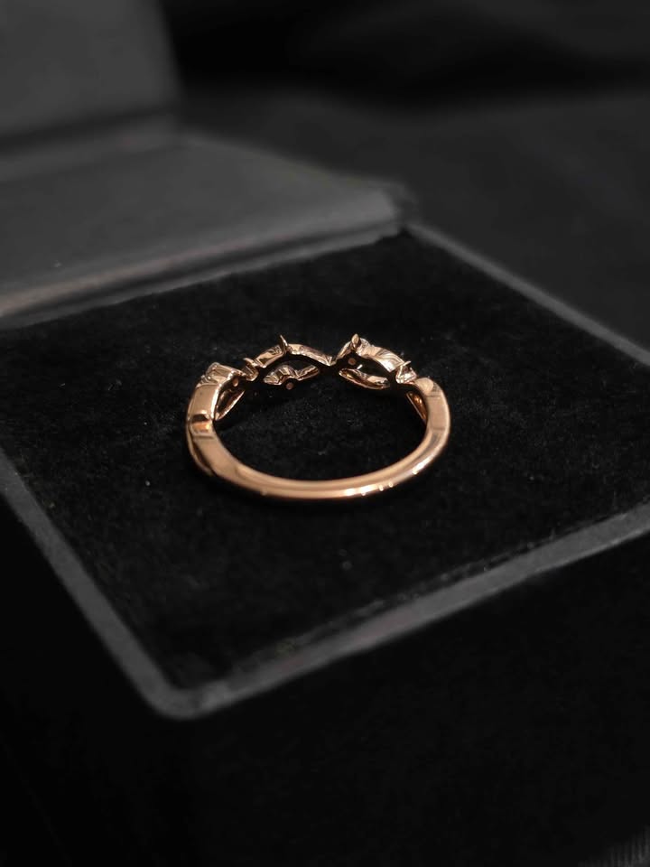 14k Rose Gold Twisted Thorn Ring