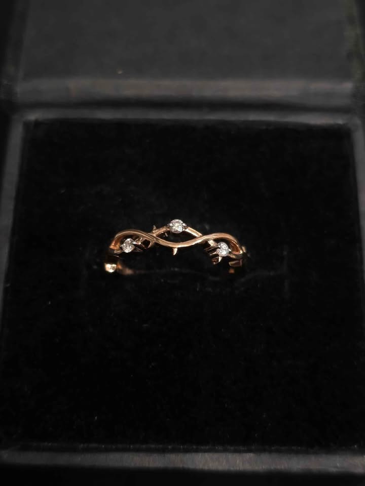 14k Rose Gold Twisted Thorn Ring