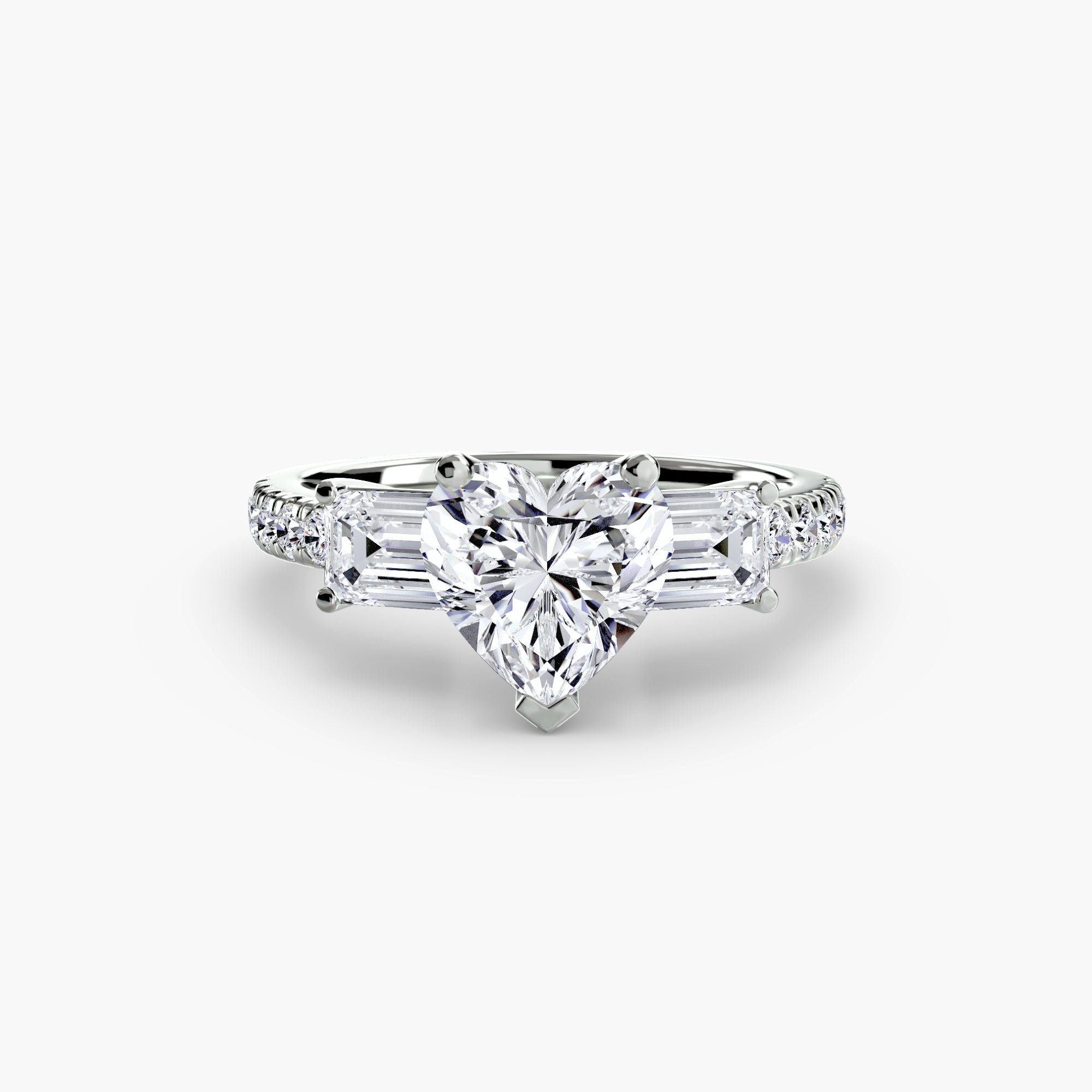 Three-Stone Ring with Pavé Band 4